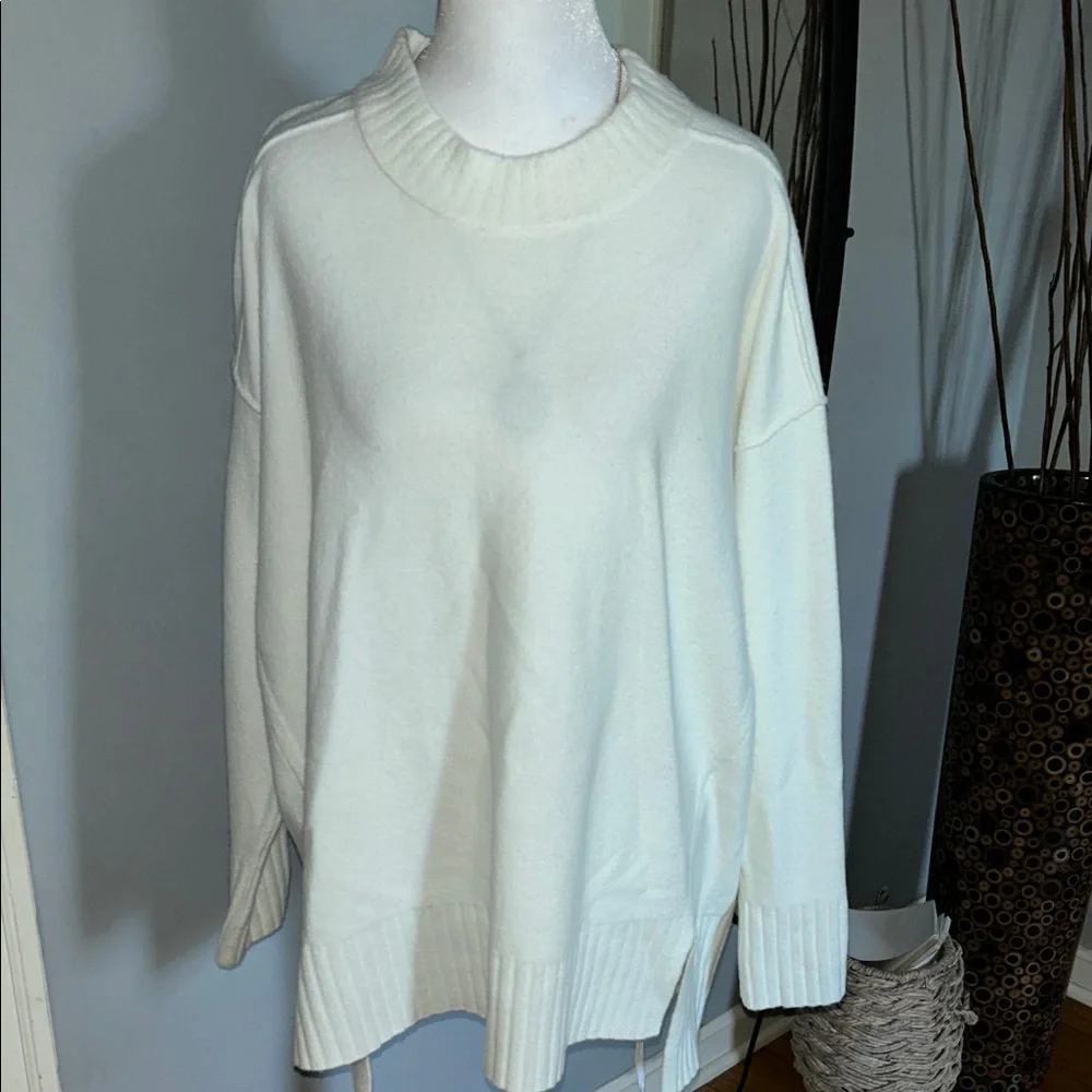 Free People oversized Cream Crew Neck Sweater